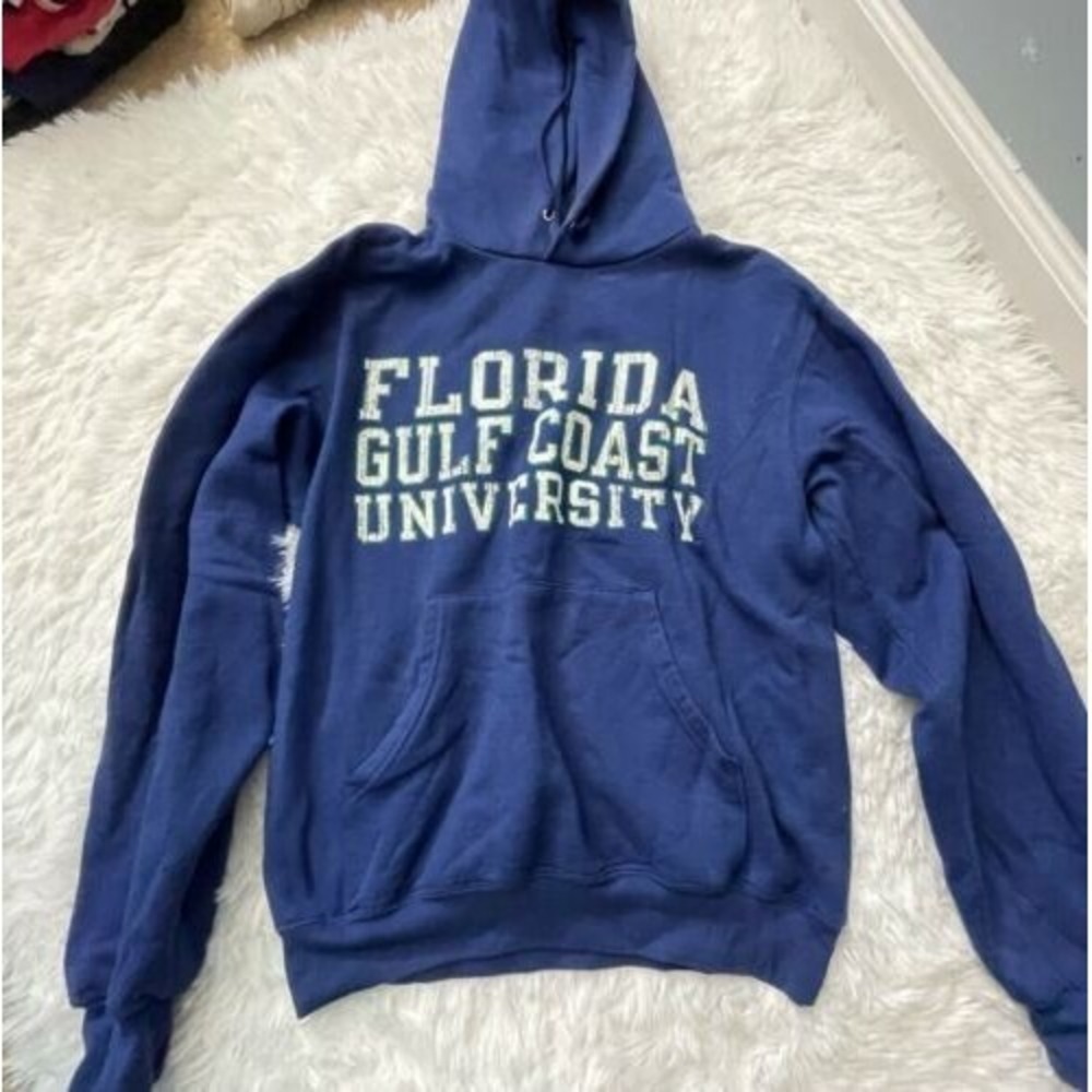 Womens Champion Florida Gulf Coast University Blue Hoodie Sweatshirt Size Small